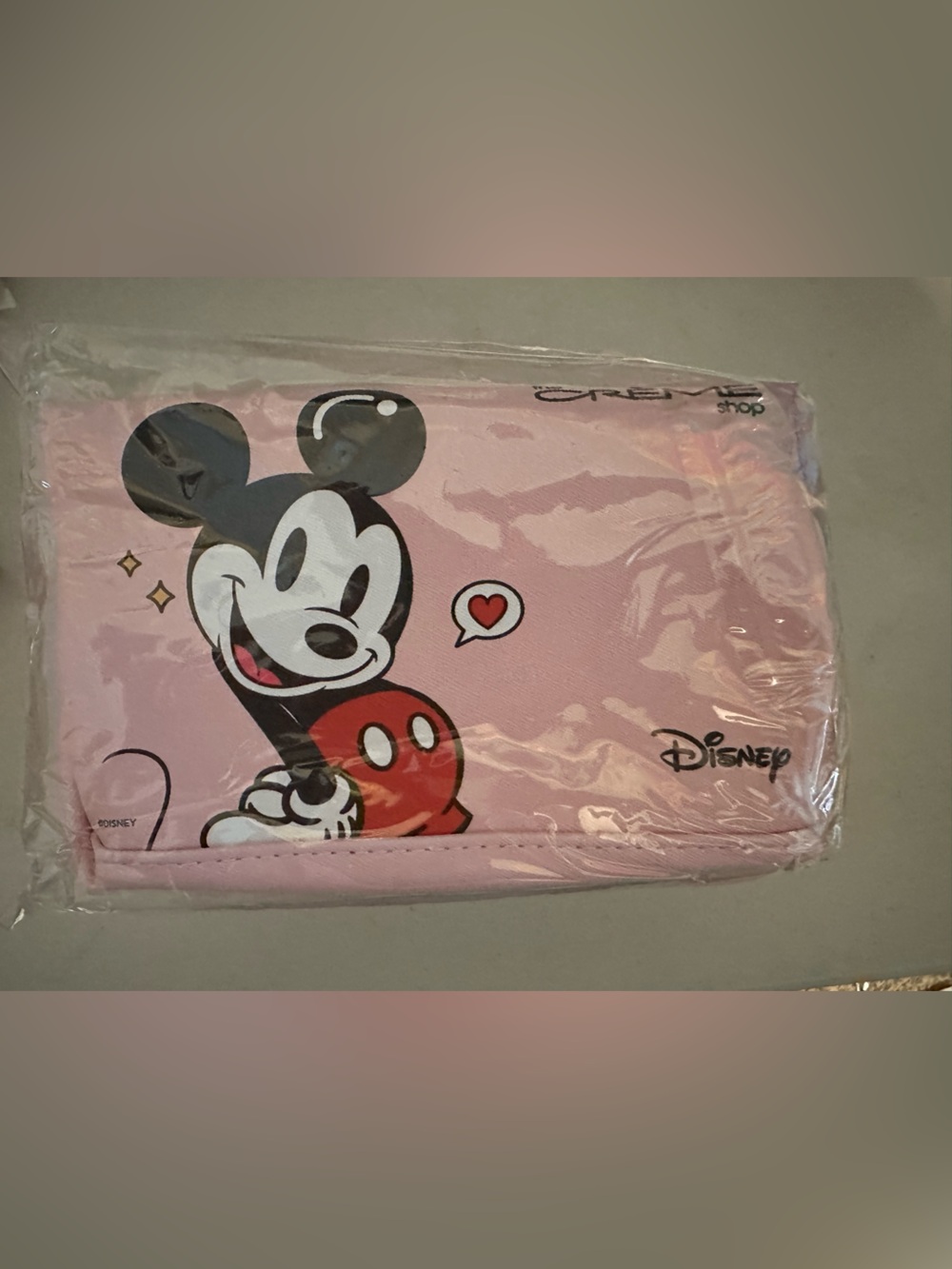 The Crème Shop Disney Travel Cosmetic Bag Mickey & Minnie Pink Makeup Pouch NWT - Picture 3 of 6